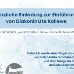 Herzliche Einladung zur Einführung von Diakonin Ute Kollewe