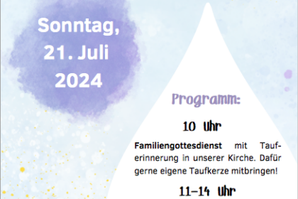 Plakat zum Tauferinnerungsfest am 21.07.2024