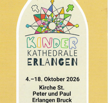 werbeplakat für die Kinderkathedrale in Erlangen Bruck